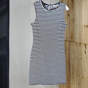 Monteau navy and white striped dress.